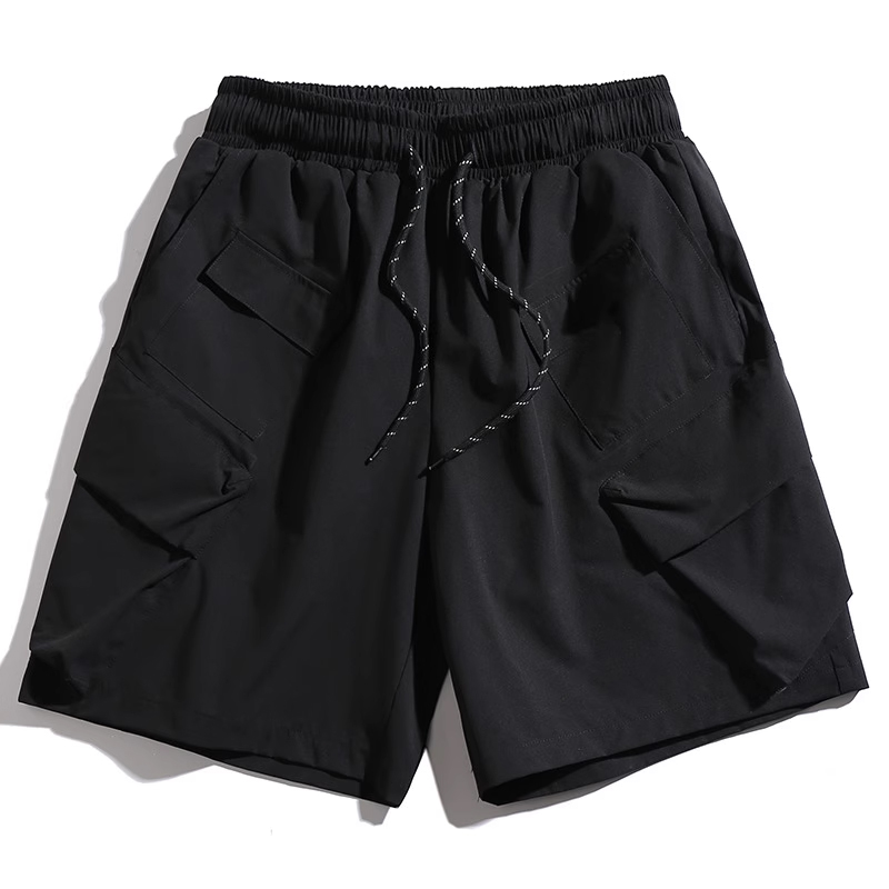 Men's Summer Thin Ice Silk Casual Shorts, Loose Trendy Beach Pants with Functional Pleats, American Style Five-Point Shorts for Warm Weather Men's Summer Thin Ice Silk Casual Shorts, Loose Trendy Beach Pants with Functional Pleats, American Style Five-Point Shorts for Warm Weather