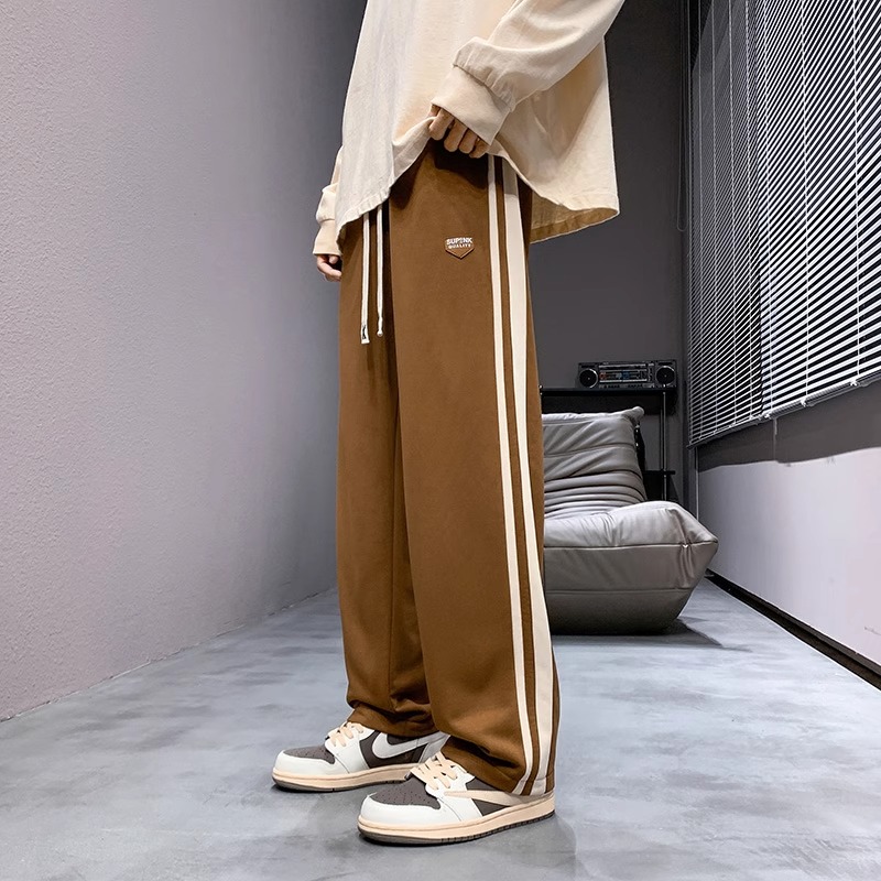 Men's Vintage Casual Loose Straight Pants, Spring & Autumn High Street Fashion Sweatpants, Retro Sports Long Trousers Men's Vintage Casual Loose Straight Pants, Spring & Autumn High Street Fashion Sweatpants, Retro Sports Long Trousers