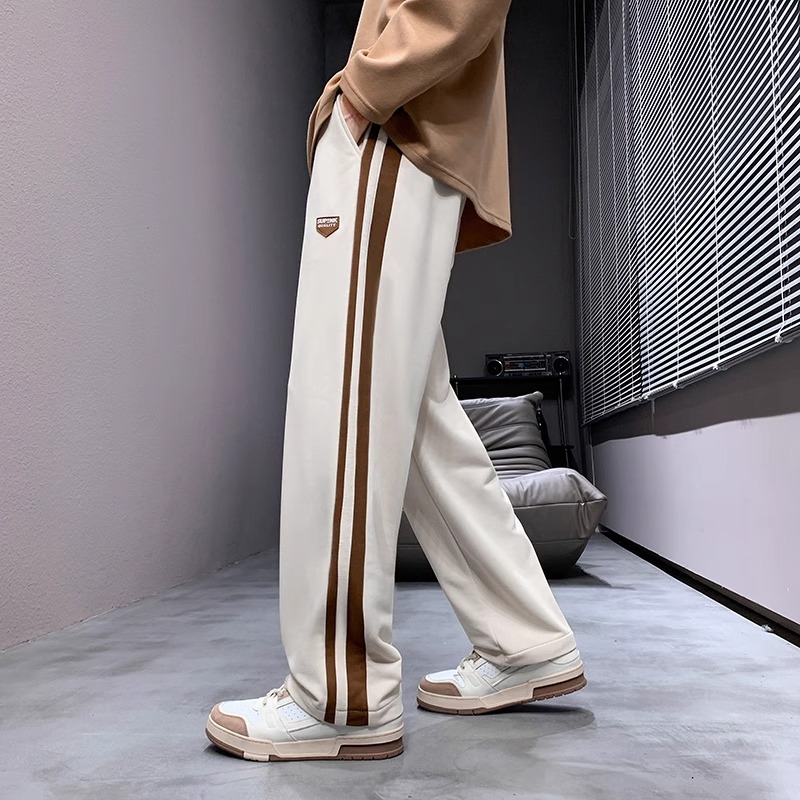 Men's Vintage Casual Loose Straight Pants, Spring & Autumn High Street Fashion Sweatpants, Retro Sports Long Trousers Men's Vintage Casual Loose Straight Pants, Spring & Autumn High Street Fashion Sweatpants, Retro Sports Long Trousers