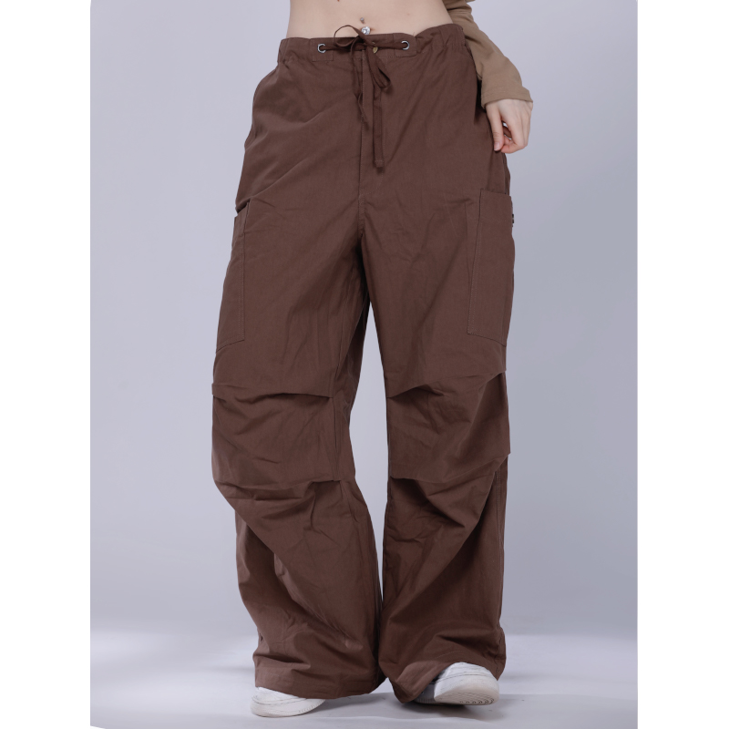 Merlot Straight-Leg Wide-Leg Work Pants for Women - Casual Jazz Dance Trousers for Autumn and Winter Fashion