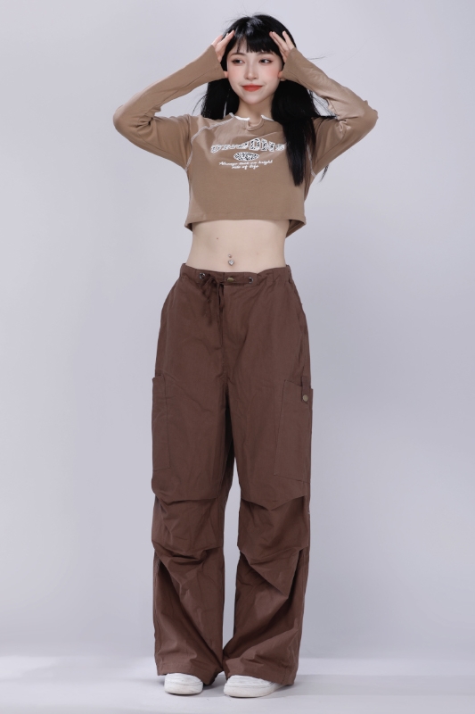 Merlot Straight-Leg Wide-Leg Work Pants for Women - Casual Jazz Dance Trousers for Autumn and Winter Fashion Merlot Straight-Leg Wide-Leg Work Pants for Women - Casual Jazz Dance Trousers for Autumn and Winter Fashion