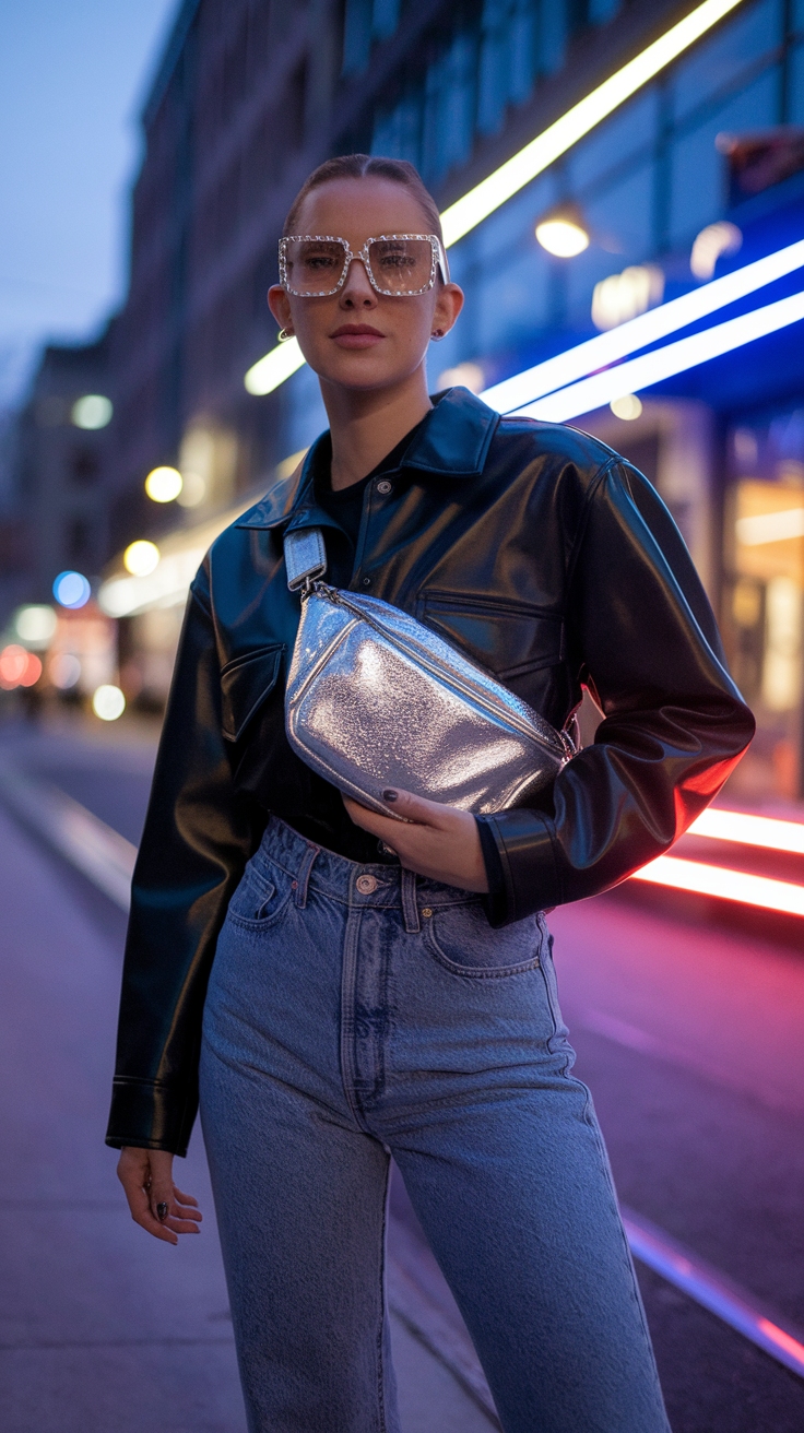 How to Rock a Metallic Bag Outfit with Confidence outfit idea