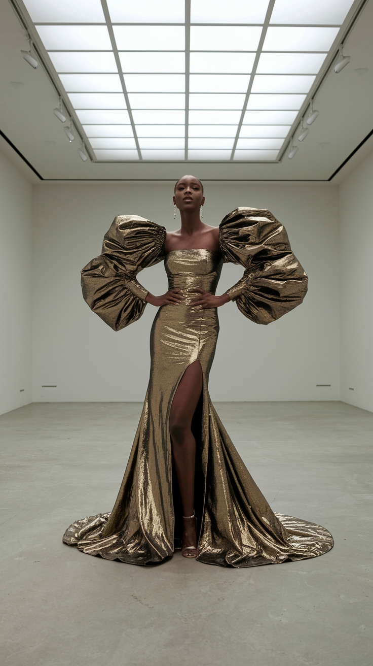 Chic Metallic Dress Black Women Will Love outfit idea