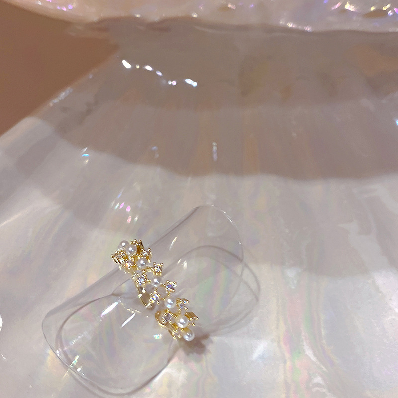 Micro-Inlaid Colored Diamond Zircon Lace Pearl Open Ring for Women - Summer Japanese Korean Style Light Luxury Fashion 2025 Micro-Inlaid Colored Diamond Zircon Lace Pearl Open Ring for Women - Summer Japanese Korean Style Light Luxury Fashion 2025