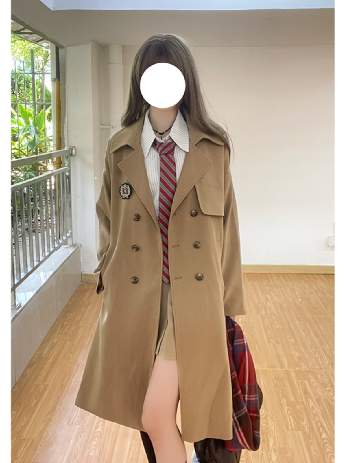 Mid-Length Autumn Coat for Women, Pudding Bear JK Uniform Style, High-End British College Wind Trench for Petite Sizes Mid-Length Autumn Coat for Women, Pudding Bear JK Uniform Style, High-End British College Wind Trench for Petite Sizes