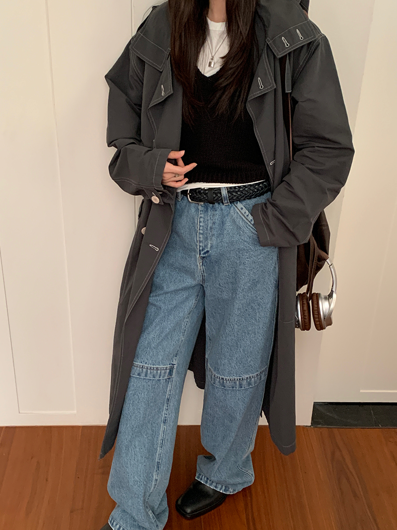 Mid-Length Gray Trench Coat 2025 - High-End Korean Style British Fashion for Petite Wear Mid-Length Gray Trench Coat 2025 - High-End Korean Style British Fashion for Petite Wear