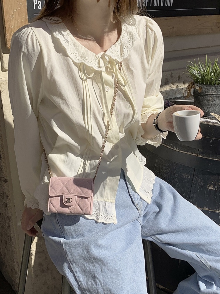 Milk Yellow Ruffled Bubble Shirt with Crochet Lace Top - Korean Style Trendy Blouse for a Chic Y2K Look Milk Yellow Ruffled Bubble Shirt with Crochet Lace Top - Korean Style Trendy Blouse for a Chic Y2K Look