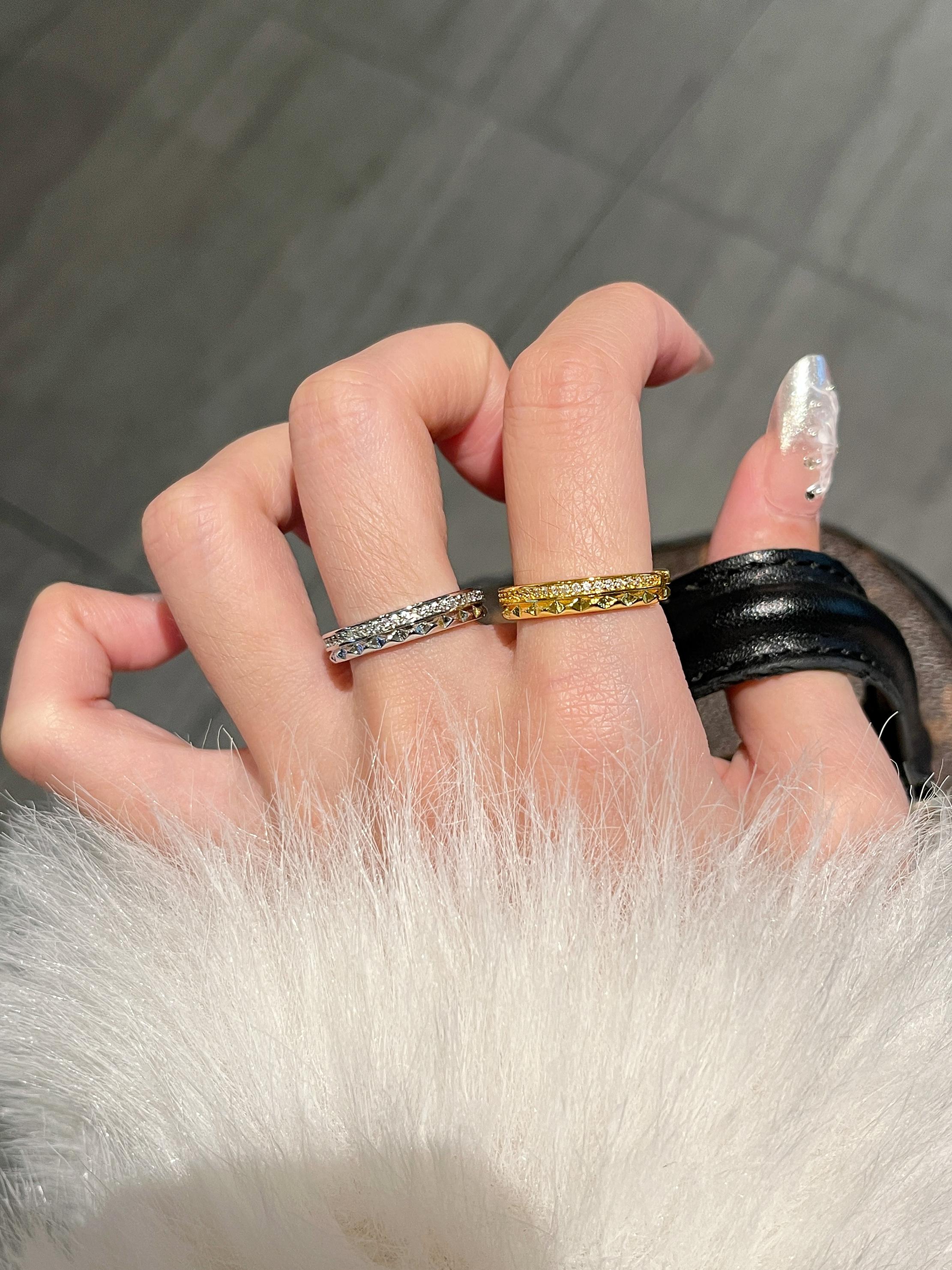 Minimalist Adjustable Diamond-Shaped Ring for Women - Versatile Light Luxury Thin Band, Niche High-End Ins Style Jewelry