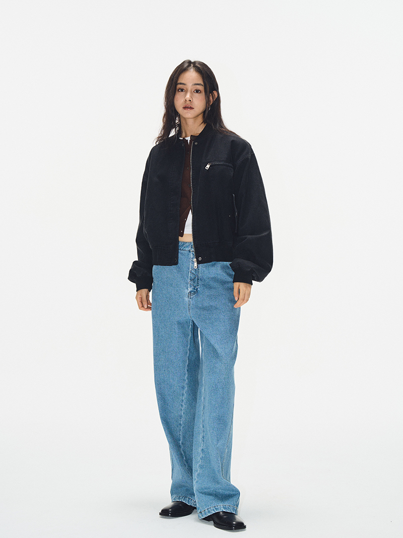 Minimalist Black Cotton Baseball Jacket for Women - Versatile Short Padded Coat, Perfect for Casual 90s and Y2K Style Minimalist Black Cotton Baseball Jacket for Women - Versatile Short Padded Coat, Perfect for Casual 90s and Y2K Style