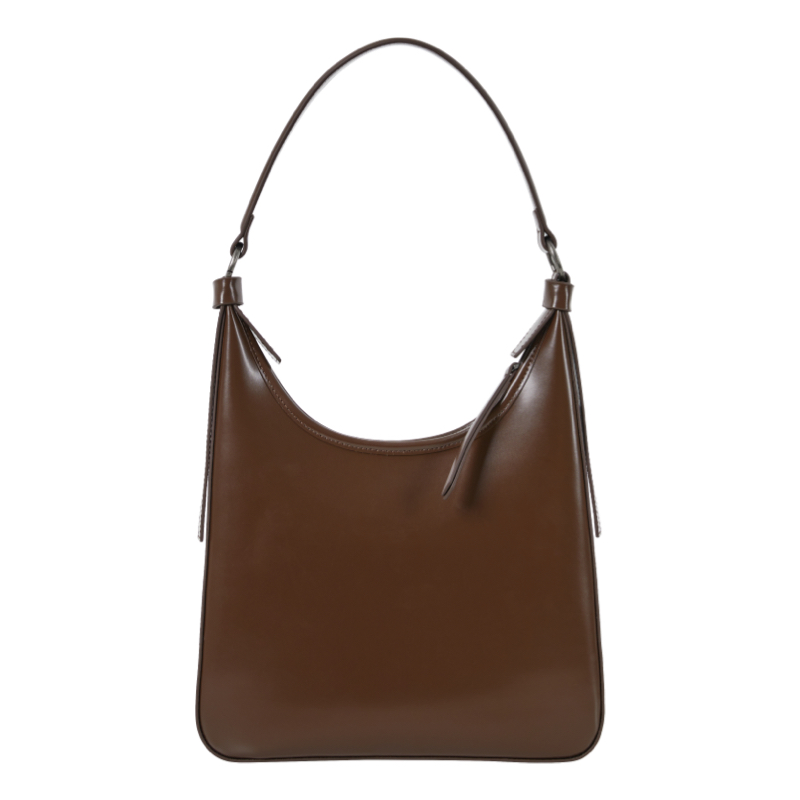 Minimalist Black Cowhide Hobo Bag with Square Design - Foggy Bright Underarm Style for Chic Everyday Fashion