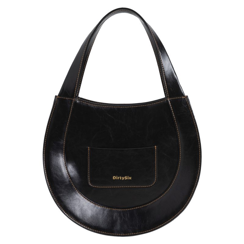 Minimalist Black Rye Clear Arc Handheld Shoulder Bag - Chic Design for Everyday Style