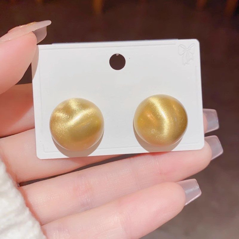 Minimalist Brushed Round Earrings - Chic Parisian Style Jewelry for Effortless Elegance