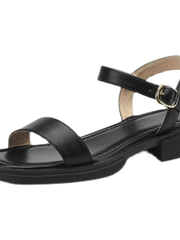Minimalist Buckle Strap Roman Sandals for Women - Open-Toe Flat Retro Style, Versatile Slimming Low-Heeled Square Toe for Summer 2025 Minimalist Buckle Strap Roman Sandals for Women - Open-Toe Flat Retro Style, Versatile Slimming Low-Heeled Square Toe for Summer 2025
