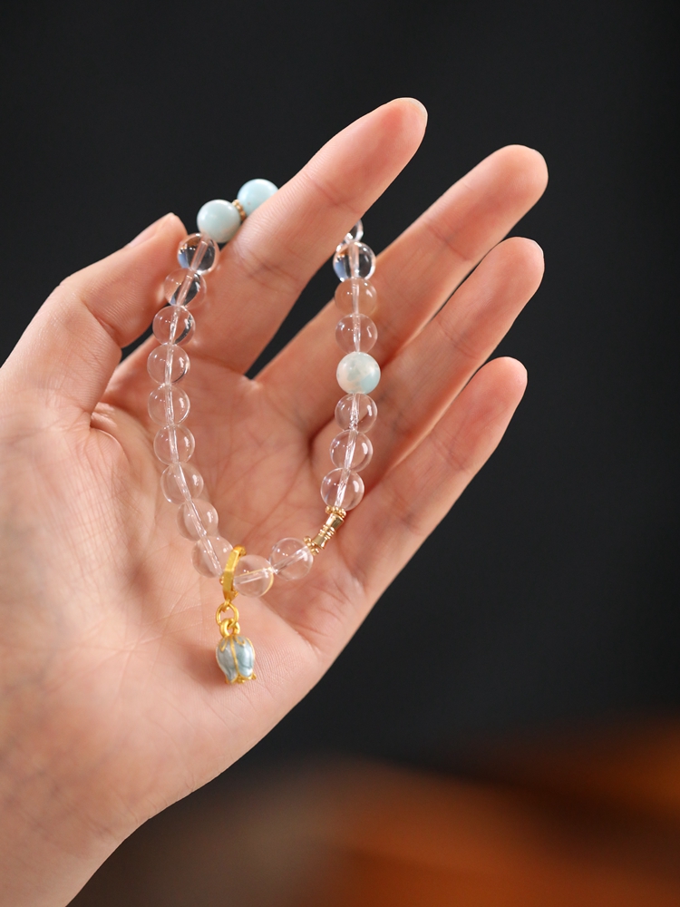 Minimalist Chinese Style Artificial Crystal Bracelet for Women - Elegant Single Circle Jewelry Gift for Girlfriend or Friend Minimalist Chinese Style Artificial Crystal Bracelet for Women - Elegant Single Circle Jewelry Gift for Girlfriend or Friend