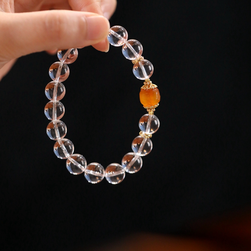 Minimalist Chinese Style Artificial Crystal Bracelet for Women - Elegant Single Circle Jewelry Gift for Girlfriend or Friend