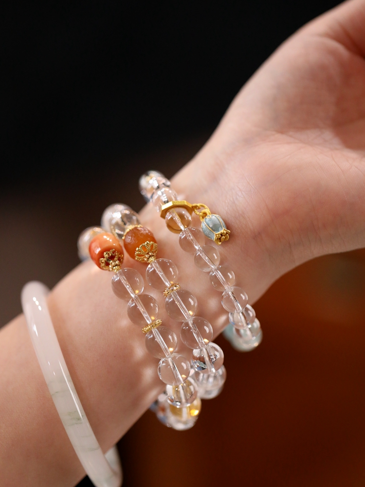 Minimalist Chinese Style Artificial Crystal Bracelet for Women - Elegant Single Circle Jewelry Gift for Girlfriend or Friend Minimalist Chinese Style Artificial Crystal Bracelet for Women - Elegant Single Circle Jewelry Gift for Girlfriend or Friend