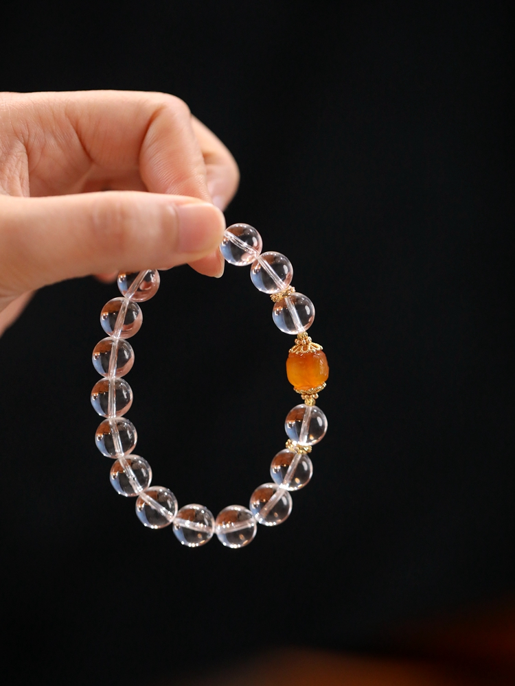 Minimalist Chinese Style Artificial Crystal Bracelet for Women - Elegant Single Circle Jewelry Gift for Girlfriend or Friend
