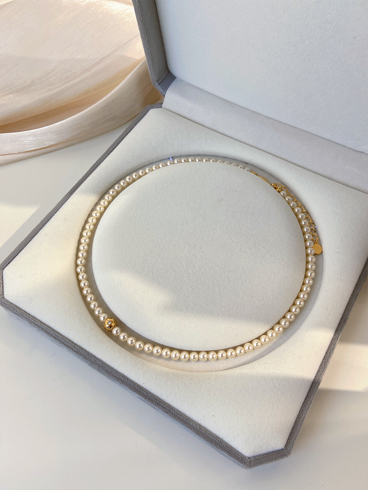 Minimalist French-Style Pearl Necklace for Women - Elegant Light Luxury Beaded Collar Chain, Versatile Fashion Accessory Minimalist French-Style Pearl Necklace for Women - Elegant Light Luxury Beaded Collar Chain, Versatile Fashion Accessory