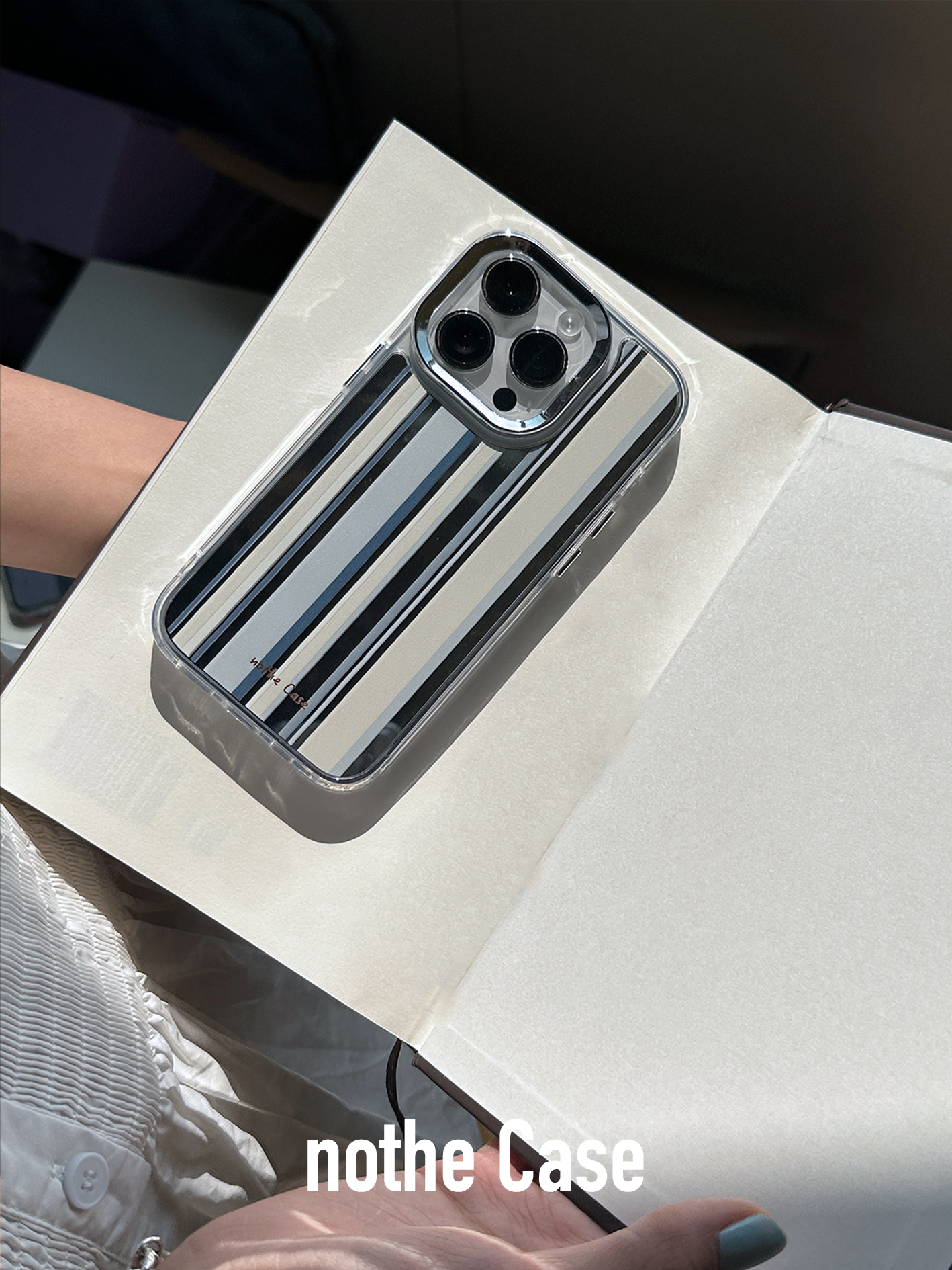 Minimalist Full Coverage Phone Case for iPhone 15 Pro Max - Greenland Summer Stripe Design, Trendy Niche Style Minimalist Full Coverage Phone Case for iPhone 15 Pro Max - Greenland Summer Stripe Design, Trendy Niche Style