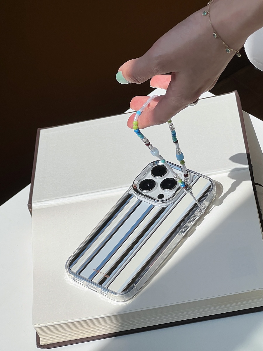 Minimalist Full Coverage Phone Case for iPhone 15 Pro Max - Greenland Summer Stripe Design, Trendy Niche Style Minimalist Full Coverage Phone Case for iPhone 15 Pro Max - Greenland Summer Stripe Design, Trendy Niche Style