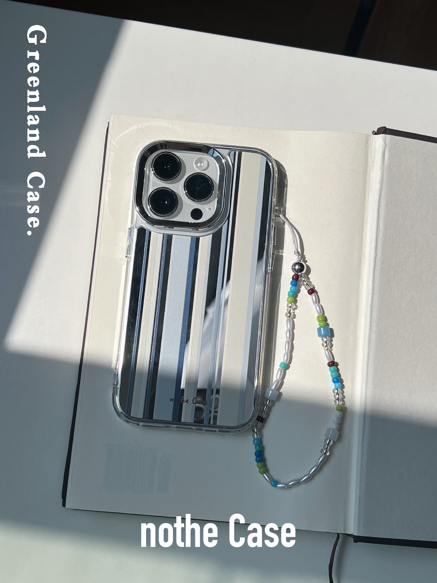 Minimalist Full Coverage Phone Case for iPhone 15 Pro Max - Greenland Summer Stripe Design, Trendy Niche Style Minimalist Full Coverage Phone Case for iPhone 15 Pro Max - Greenland Summer Stripe Design, Trendy Niche Style