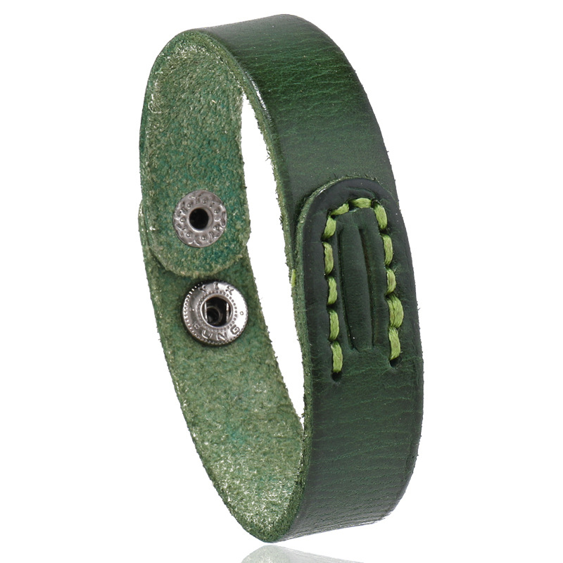 Minimalist Handmade Retro Leather Bracelet with Unique Stitched Design for Artistic Style Minimalist Handmade Retro Leather Bracelet with Unique Stitched Design for Artistic Style