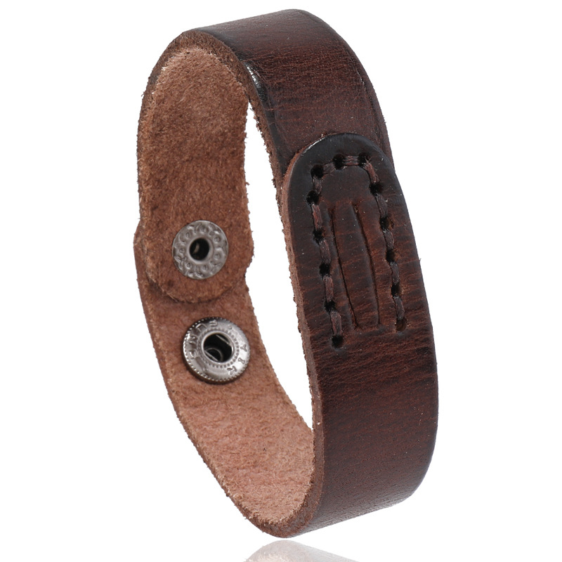 Minimalist Handmade Retro Leather Bracelet with Unique Stitched Design for Artistic Style Minimalist Handmade Retro Leather Bracelet with Unique Stitched Design for Artistic Style