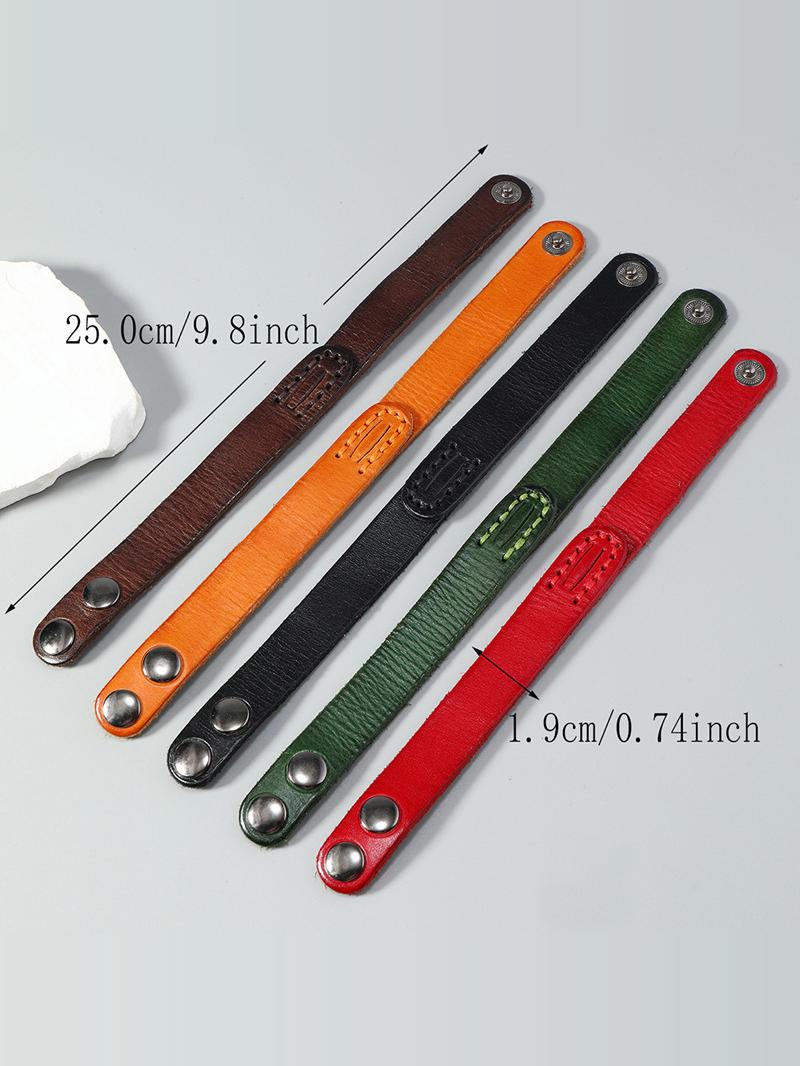 Minimalist Handmade Retro Leather Bracelet with Unique Stitched Design for Artistic Style Minimalist Handmade Retro Leather Bracelet with Unique Stitched Design for Artistic Style