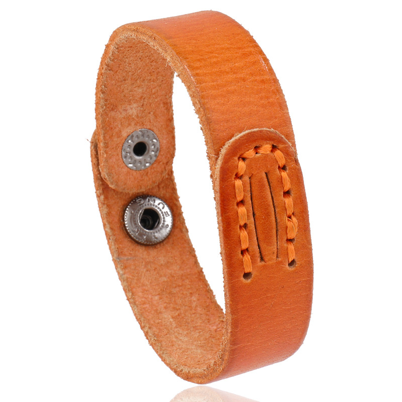 Minimalist Handmade Retro Leather Bracelet with Unique Stitched Design for Artistic Style Minimalist Handmade Retro Leather Bracelet with Unique Stitched Design for Artistic Style