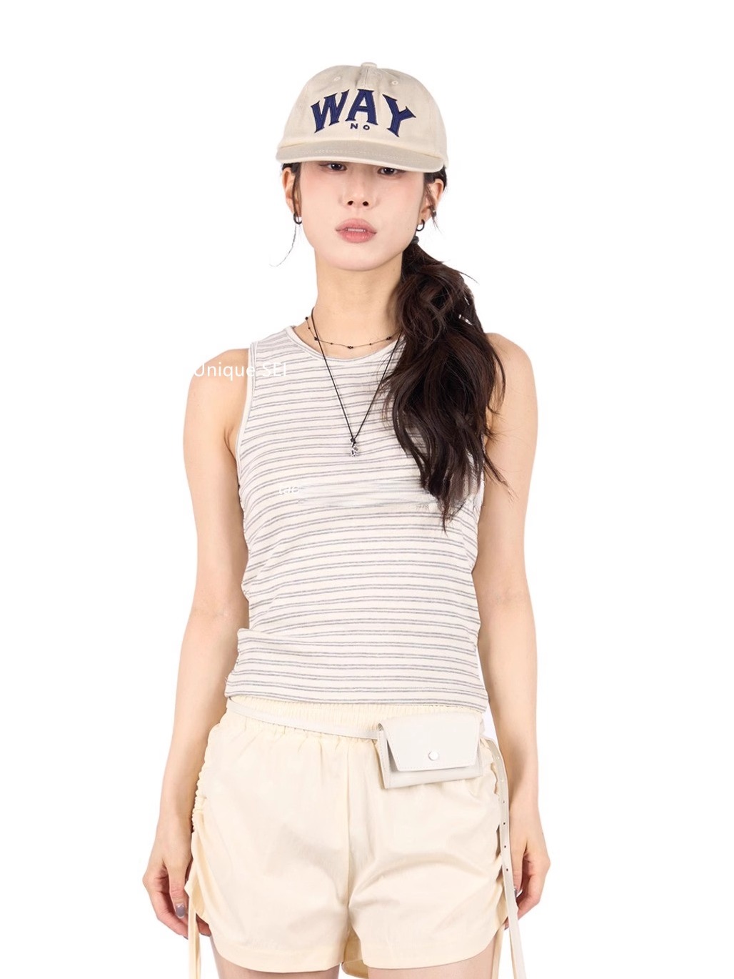 Minimalist Korean-Style Striped Slim-Fit Round-Neck Tank Top - Versatile Summer Essential for College Fashion Minimalist Korean-Style Striped Slim-Fit Round-Neck Tank Top - Versatile Summer Essential for College Fashion