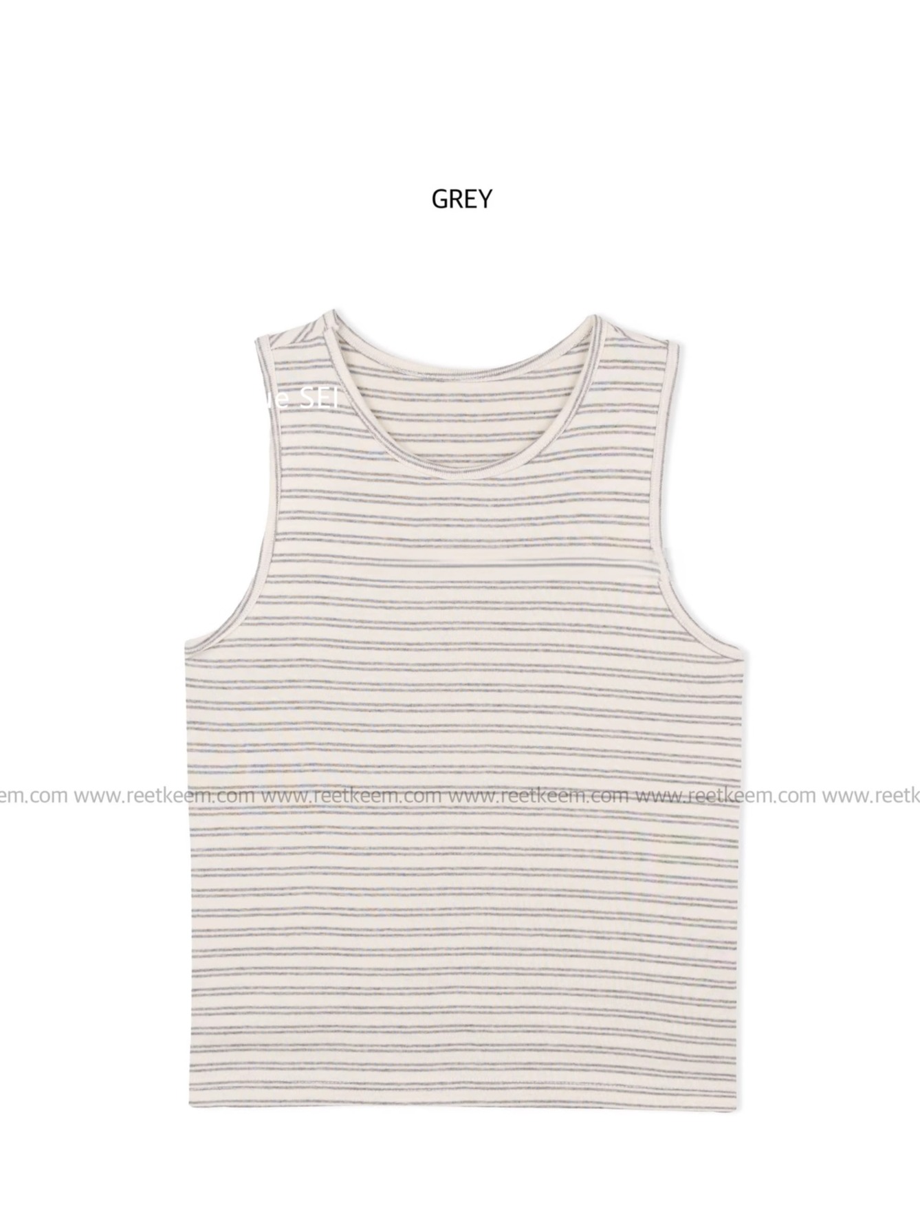 Minimalist Korean-Style Striped Slim-Fit Round-Neck Tank Top - Versatile Summer Essential for College Fashion