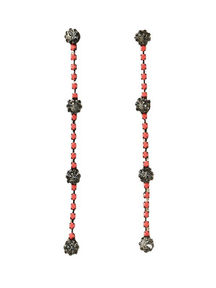 Minimalist Long Tassel Gemstone Chain Earrings for Women - Trendy European and American Style Ear Accessories Minimalist Long Tassel Gemstone Chain Earrings for Women - Trendy European and American Style Ear Accessories