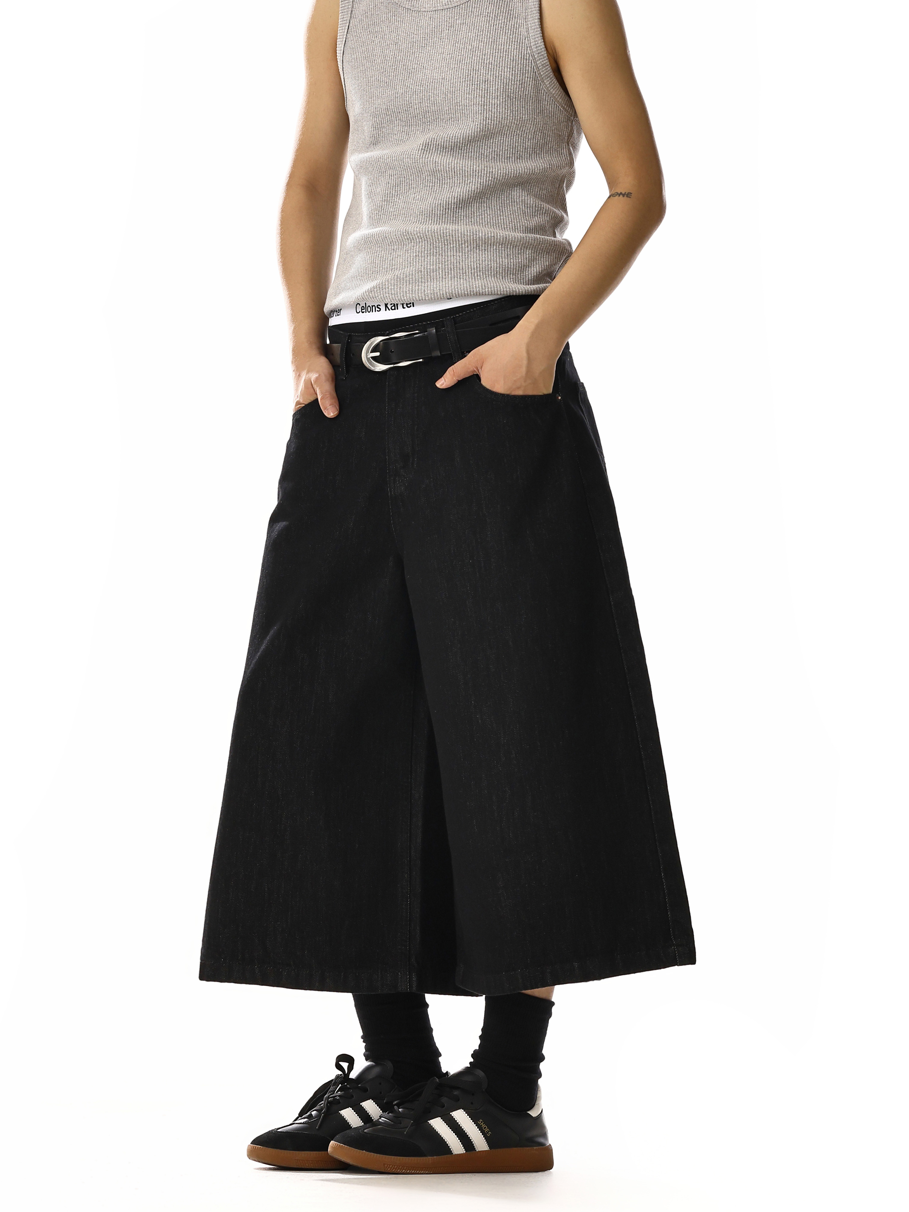 Minimalist Loose Wide-Leg Cropped Jeans for Men and Women - High Street Versatile Straight-Fit Casual Pants