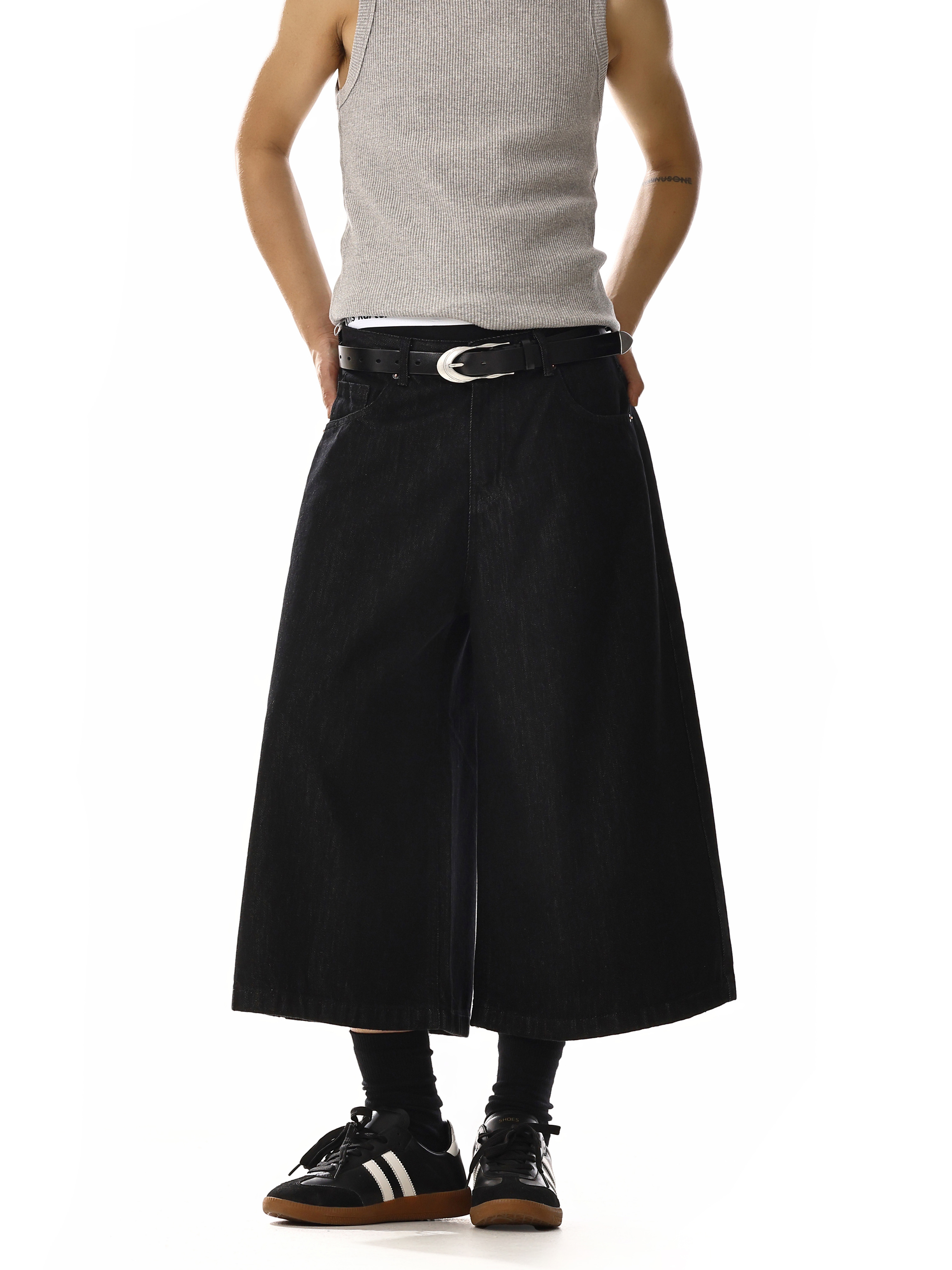 Minimalist Loose Wide-Leg Cropped Jeans for Men and Women - High Street Versatile Straight-Fit Casual Pants Minimalist Loose Wide-Leg Cropped Jeans for Men and Women - High Street Versatile Straight-Fit Casual Pants