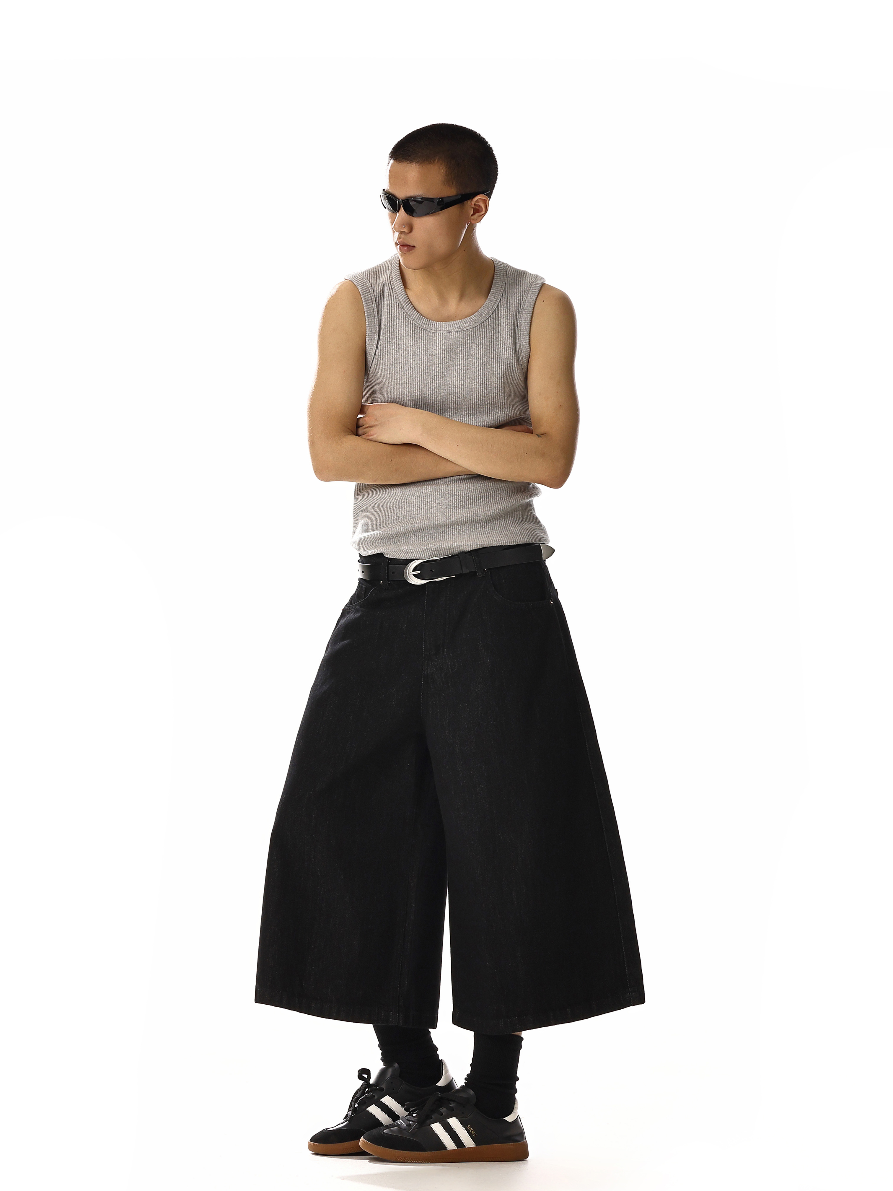 Minimalist Loose Wide-Leg Cropped Jeans for Men and Women - High Street Versatile Straight-Fit Casual Pants Minimalist Loose Wide-Leg Cropped Jeans for Men and Women - High Street Versatile Straight-Fit Casual Pants