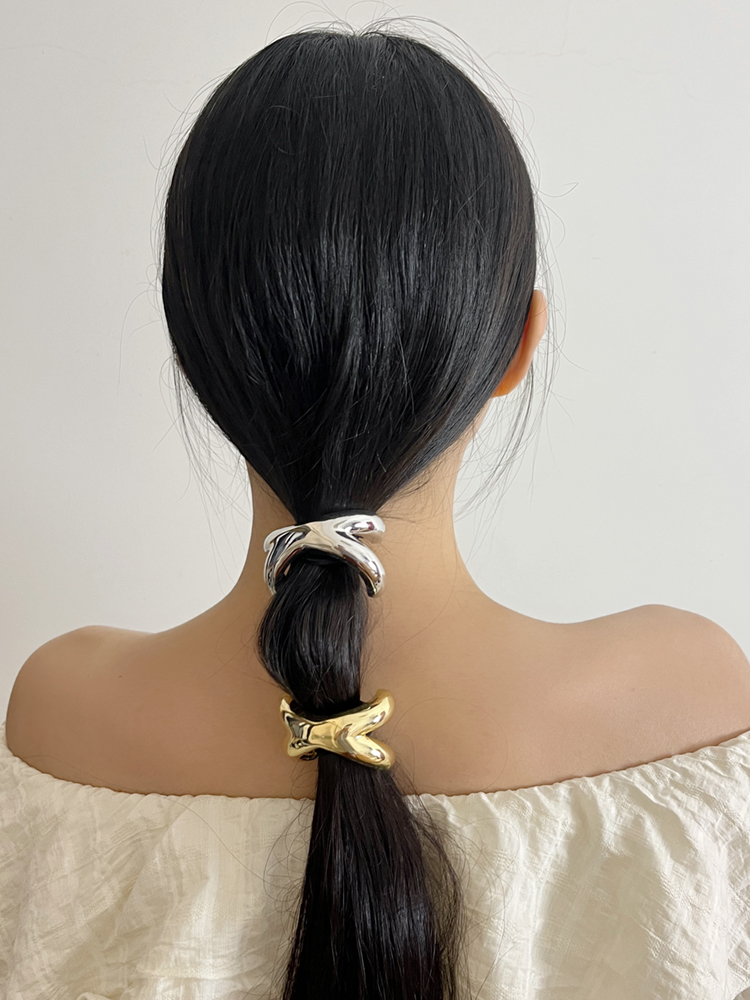 Minimalist Metal Cross-Arch Hair Tie for Women - High-End Smooth Elastic Band for Low Ponytails, 2025 Fashion Accessory Minimalist Metal Cross-Arch Hair Tie for Women - High-End Smooth Elastic Band for Low Ponytails, 2025 Fashion Accessory