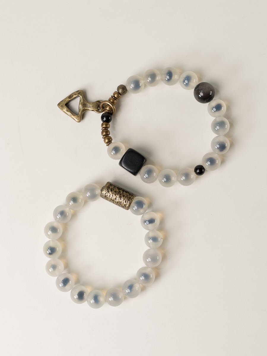 Minimalist Retro Agate Heart Circle Bracelet for Men and Women - Versatile Artistic Jewelry for Unique Style Minimalist Retro Agate Heart Circle Bracelet for Men and Women - Versatile Artistic Jewelry for Unique Style