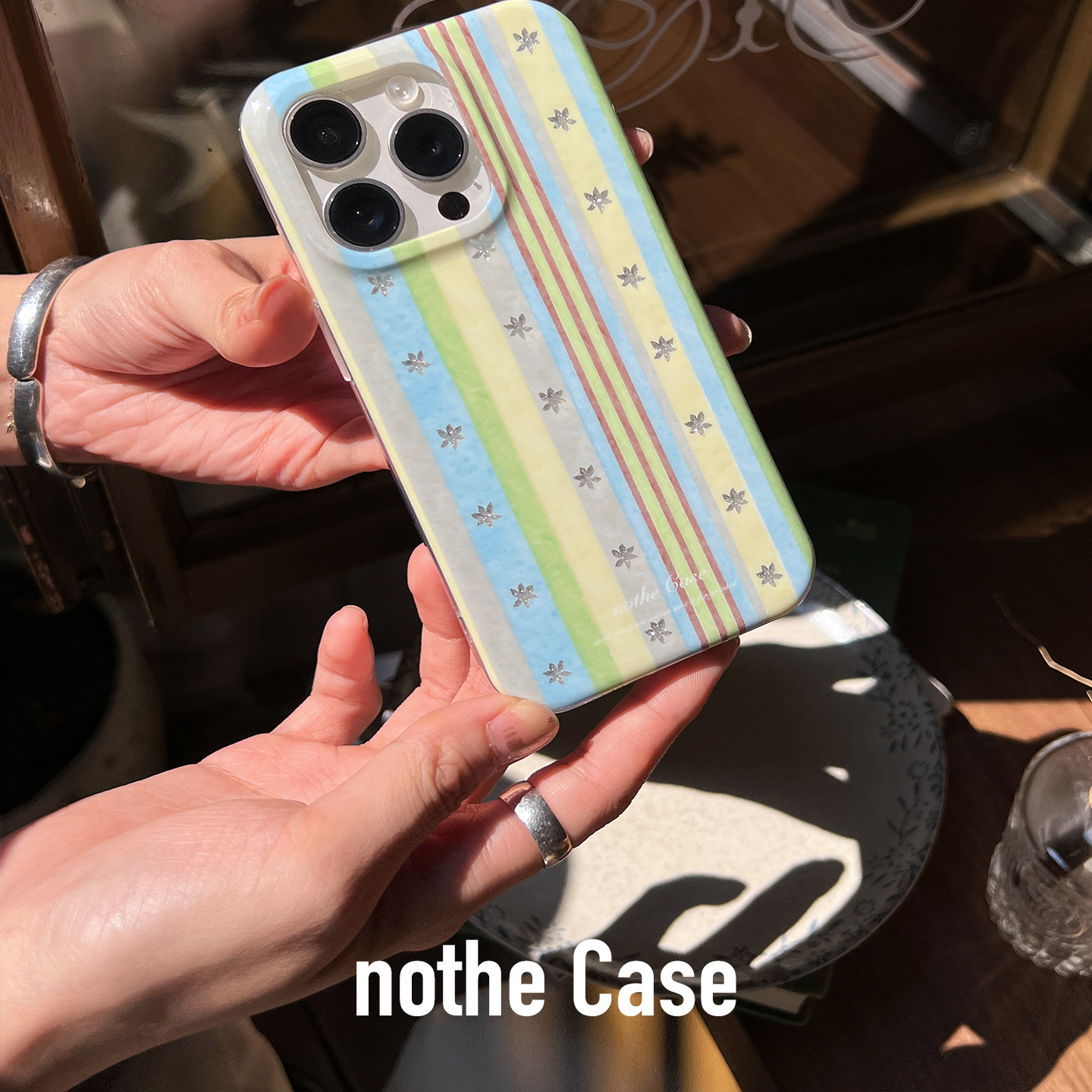 Minimalist Summer Phone Case for iPhone 16 Pro Max - Refreshing INS Style Qingmei Shabing Design