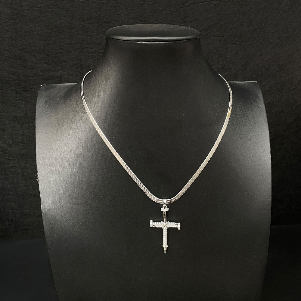 Minimalist Titanium Steel Cross Pendant Necklace for Women - Y2K Colorfast Choker Collarbone Chain Accessory