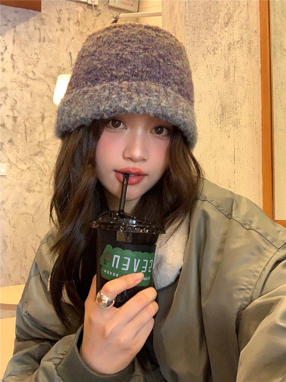 Multicolor Circle Wool Knitted Bucket Fisherman Hat for Women and Men - Casual Autumn Winter Korean Style