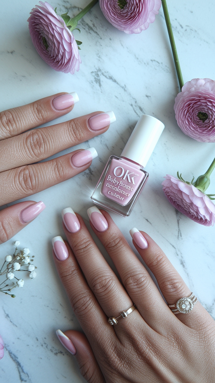 nail art babyboomer couleur outfit idea