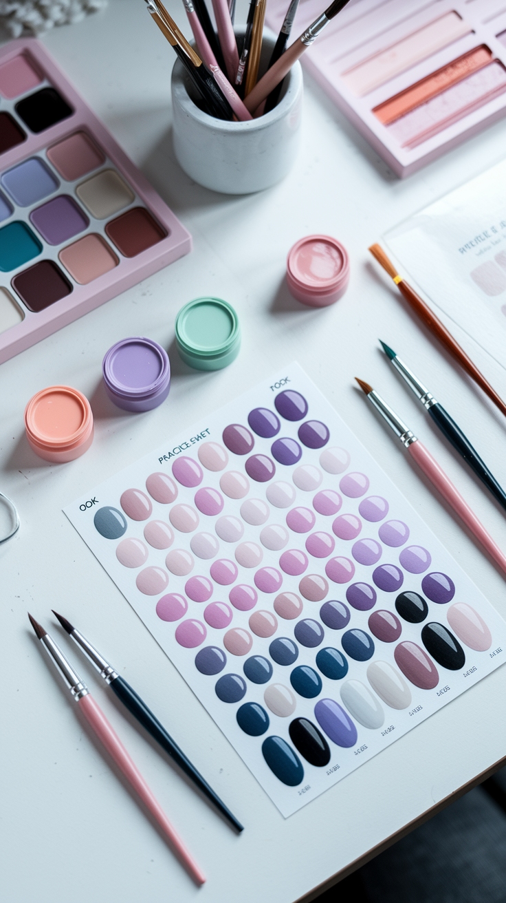 nail art practice sheet