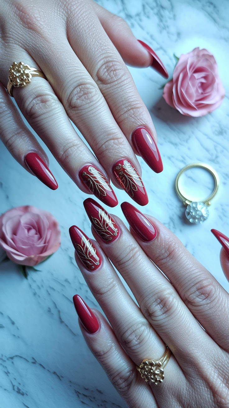 nail art red designs outfit idea