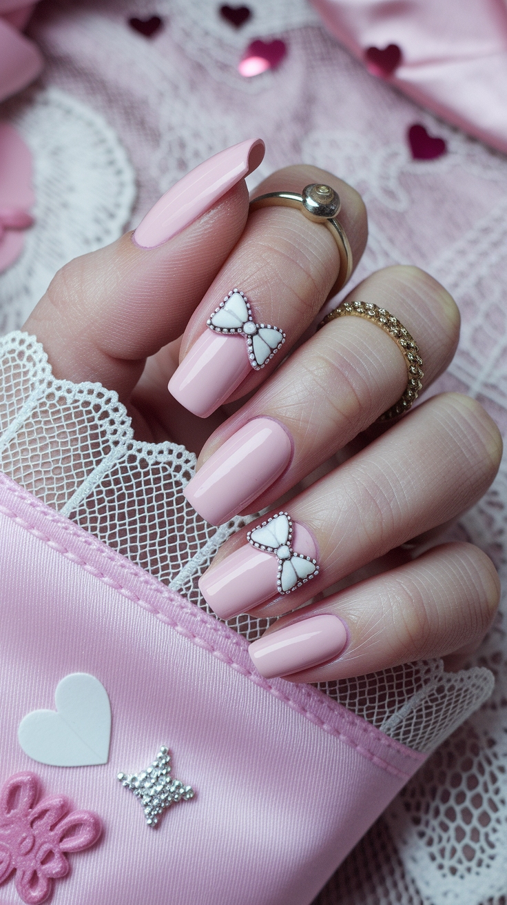 nail designs with bows outfit idea