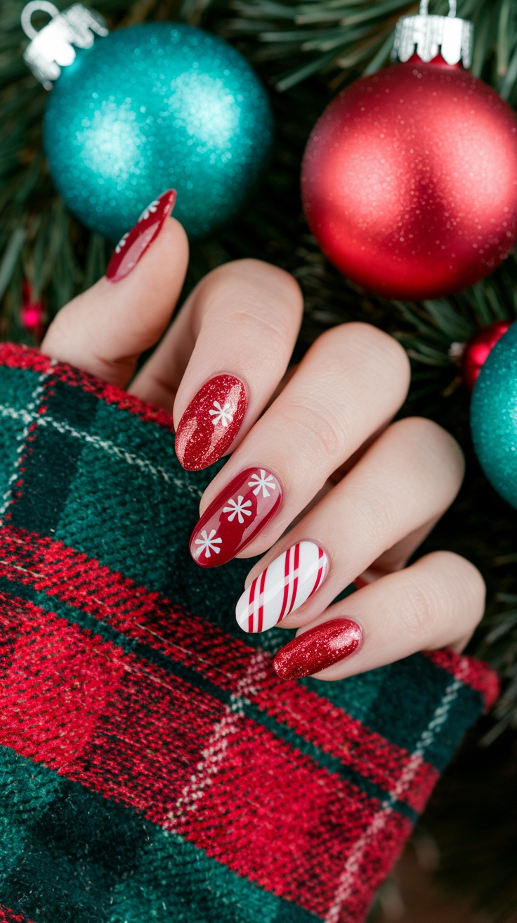 nail ideas for christmas outfit idea