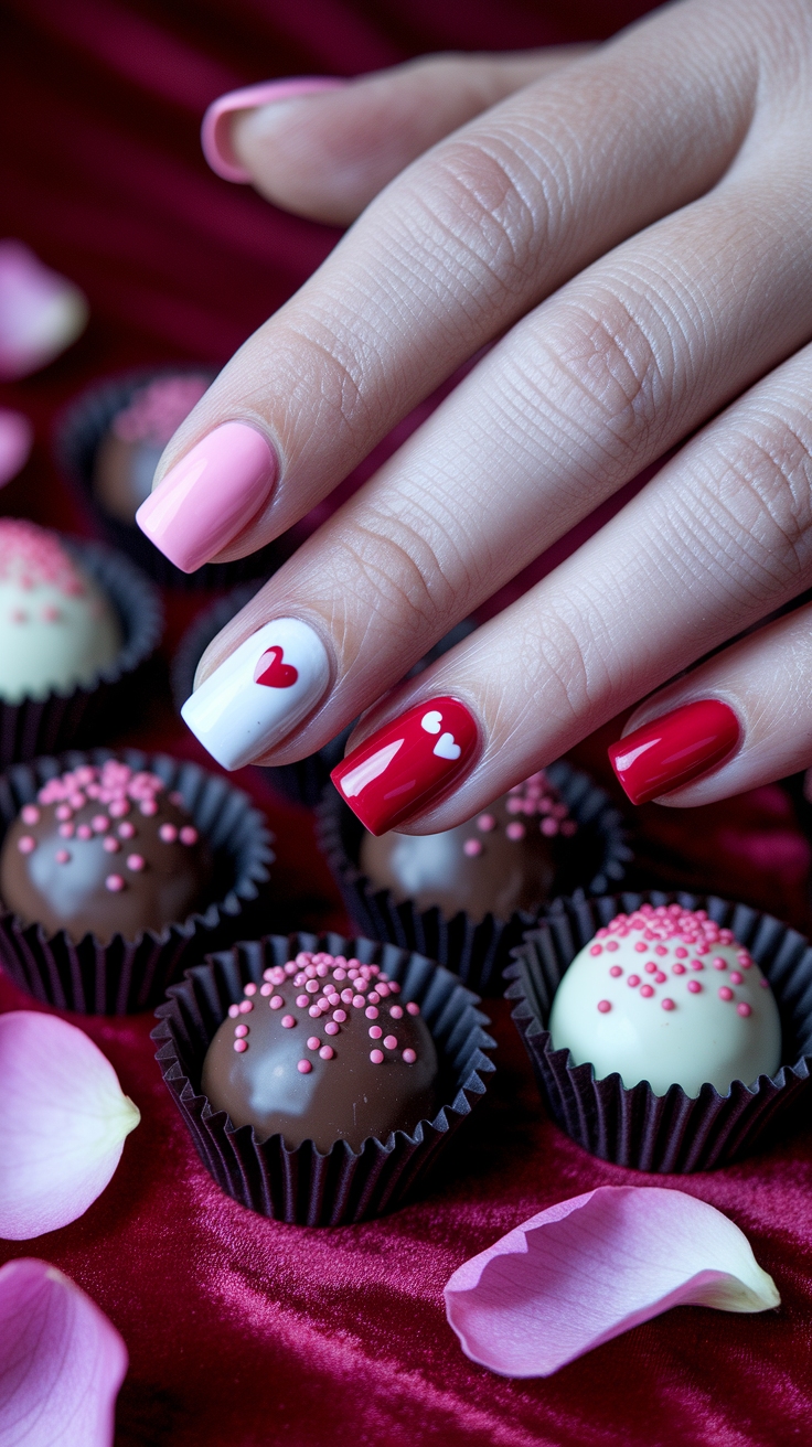 nail inspo valentines day outfit idea