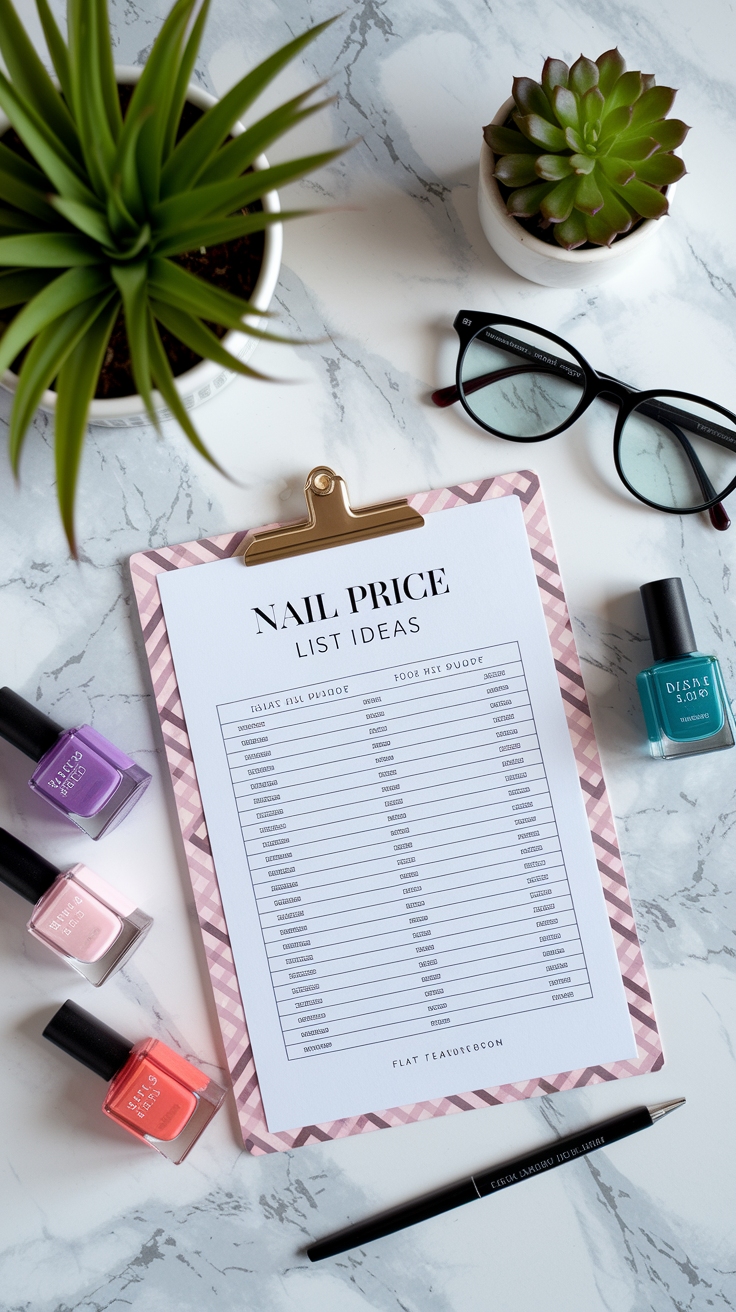 nail price list ideas