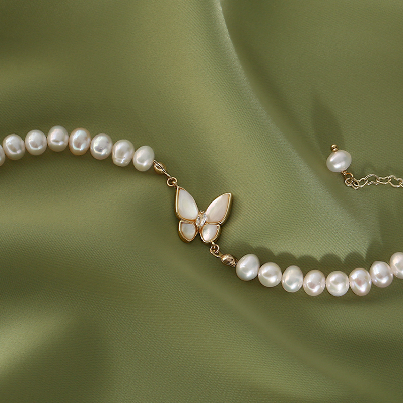 Natural Freshwater Pearl Butterfly Bracelet for Women - Light Luxury Gift for Best Friend's Birthday, 2025 Trend Natural Freshwater Pearl Butterfly Bracelet for Women - Light Luxury Gift for Best Friend's Birthday, 2025 Trend