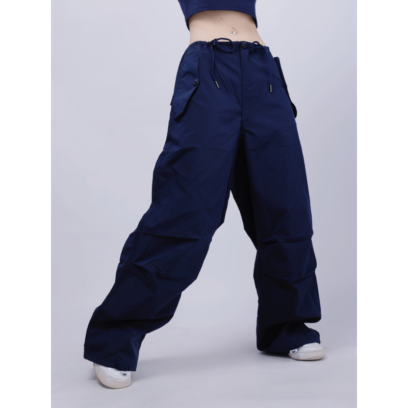 Navy Blue High-Waisted Casual Work Pants for Women, Summer Thin Quick-Dry Jazz Dance Sports Pants, Elastic Waist, Lightweight Navy Blue High-Waisted Casual Work Pants for Women, Summer Thin Quick-Dry Jazz Dance Sports Pants, Elastic Waist, Lightweight