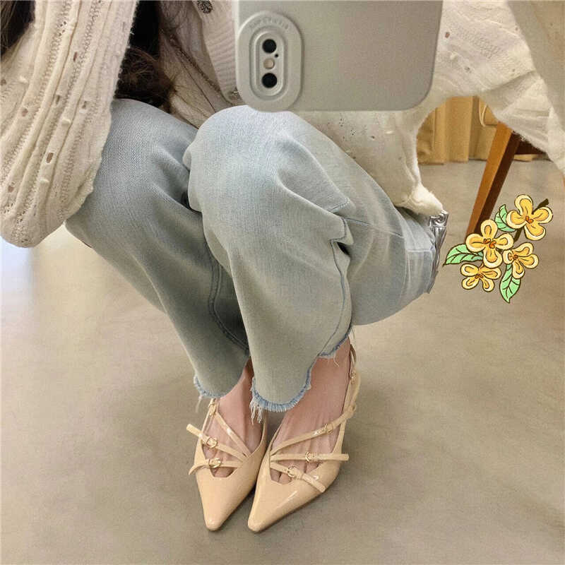 Nude High-Heeled Sandals for Women - 2025 Thin Heel One-Strap Sexy Kitten Heel Pointed Toe Backless Design Nude High-Heeled Sandals for Women - 2025 Thin Heel One-Strap Sexy Kitten Heel Pointed Toe Backless Design